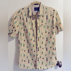 Men’s fun patterned button down cactus